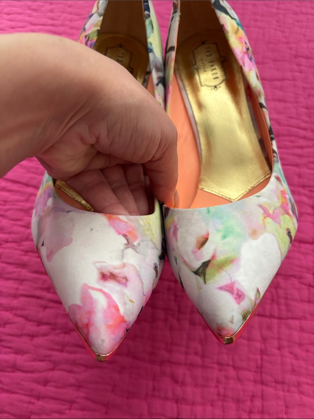Ted Baker Multicolor Floral Pointed-Toe Pumps - Picture 4 of 10